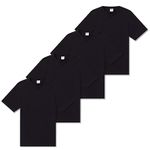 The Essentials Wardrobe Mens 4 Pack T- Shirt - Black - Medium