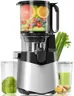 Cold Press Juicer, 5.8" Wide Feed Chute, 400W Slow Masticating Juicer Extractor Supports High Juice Yield, Whole Vegetables & Fruits, Silver Gray