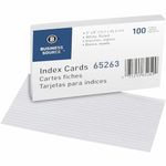 Business Source Ruled White 5" x 8" Index Cards - Pack of 100 (65263)
