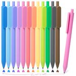 Gel Pens, 12 pack Colored Retractable Gel Pens, Quick Dry Ink Pens Fine Point, Smooth Writing Pens Multicolor for Journaling, Drawing, Doodling, and Note Taking