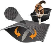 Cat Litter Box Mat Litter Double-Layer Design Waterproof Urine Proof Material, Easy Clean and Floor Carpet Protection Best Scatter Control Easy to Clean, Soft on Paws Cat Tray Mat (Small)