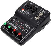 Galori Audio Interface Professional Recording Sound Card 16bit/48kHz Mini USB Audio Interface Sound Card 2-in & 2-Out with 48V Phantom Power USB-B Cable Studio Recording Equipment for Music Recording