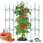 Tomato Plant Support 120Cm Set of 3 Climbing Plant Support Kit Hold Up To 10Kg, Adjustable Garden Tomato Cage Frame Assembled Freely Trellis for Vegetables, Flowers, Fruit Vertical Grow