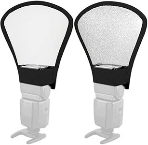 Sequpr 2 Pack Universal Camera Flash Diffuser Reflector Cap with Elastic Bend Bounce Difffuser, Silver/White Flash Speedlight Compatible with Canon,Nikon,Sony, Metz,ect...