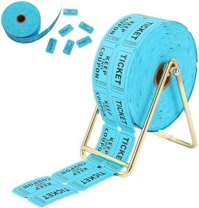 DICAFU Raffle Ticket Holder with 1000 Blue Raffle Tickets, Copper - Plated, Raffle Ticket Dispenser for Single/Double-Roll Tickets,Made of Premium Thick Steel Plate, for Various Events