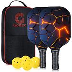 Gonex Pickleball Paddles, USAPA Graphite Pickleball Set, Carbon Fiber Pickleball Racket, Lightweight Fiberglass Pickle Ball Paddle with 4 Balls, Portable Carry Bag