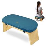 Florensi Meditation Bench - Bamboo, Foldable & Ergonomic Meditation Stool - Sturdy Prayer Bench with Meditation Cushion, Comfortable for Kneeling or Sitting - Perfect for Deeper & Longer Meditation