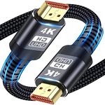 HDMI Cable, 4K HDMI Cable 2M,Ultra High Speed Braided HDMI Lead Support 4K@60Hz, ARC, HDR, 3D, Ethernet Compatible with All HDMI Devices