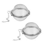 Tea Steeper, 2Pcs Mesh Tea Infuser Premium Tea Filter Tea Interval Diffuser with Extended Chain Hook for Brew Loose Leaf Tea and Spices & Seasonings