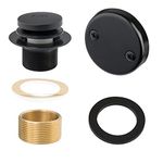 Tip-Toe Tub Trim Set with Two-Hole Overflow Faceplate and No Plumber’s Gasket, Replacement Bath Drain Trim Kit with Universal Fine/Coarse Thread, No Putty Installation by Artiwell (Matte Black)