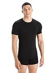 Icebreaker Men's Anatomica Short Sleeve Crewe T-Shirt - Slim Fit T-Shirt - Merino Wool Underwear - Black, M