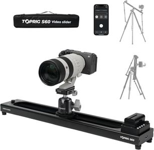 Accsoon Toprig 24inch/60cm Motorized Camera Slider, Bluetooth Video Slider with Button/APP Control, Time-Lapse/Loop Mode, Speed Knob, 120° Panoramic Shooting, Compatible with GoPro, Camera, DSLR