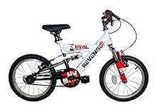 XN Revenge Boys Full Suspension Mountain Bike, 16" Wheel - White/Red/Black