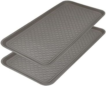 Finorder Multi-Purpose Boot Trays, Set of 2 Grey Heavy Duty Shoe Trays for All Weather, Pet Feeding Mat, Use for Indoor and Outdoor, 30" x 15" x 1.2"