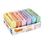 Jovi Plastilina Pastel Colours Non-Drying Modelling Clay for Art & Craft Pack of 6 Bars - 50gms Each Non-Toxic Gluten Free Fine Motor Skills, Moulding, Pottery Sculpting Project Work with Dough