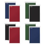 TOPS Spiral Steno Books 8 Pack, 6" x 9", Gregg Rule White Paper, Assorted Covers, 80 Sheets per Book/8 Books per Pack, Red, Black, Blue, Green (80219)