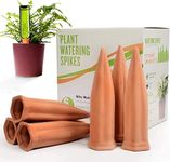 Plant Watering Devices 6 Pack Terracotta Vacation Plant Waterer Wine Bottle Watering Stakes Slow Release Plant Watering Spikes Perfect Automatic Self Watering Devices for Indoor Outdoor Plants