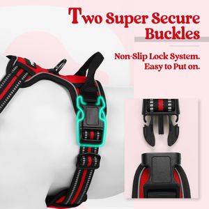 rabbitgoo Large Dog Harness – Adjustable No-Pull, Red
