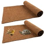 Reptile Carpet Coconut Fiber, 2 Rolls 80 * 40cm/31.5" x 15.8" Natural Reptile Carpet Terrarium Liner Bedding Reptile Substrate Mat Supplies for Bearded Dragon Leopard Gecko Iguana Lizard Snake Turtle