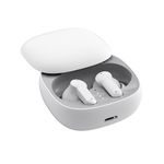 Techspark Skate True Wireless Stereo Bluetooth Earbuds with Gaming Mode and Powerful Quad mic ENC Technology | Slide & Pair Technology and Long Battery Backup | Bluetooth 5.3 (White)