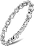 MagnetRX® Women’s Magnetic Bracelet – Elegant Magnetic Crystal Bracelets for Women – Adjustable Bracelet Length with Included Sizing Tool (Silver)