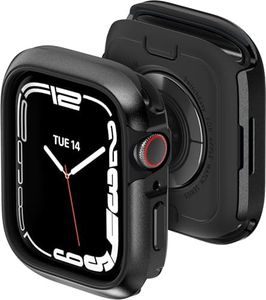 MAGEASY Aircraft-Grade Aluminum Rugged Case for 45mm Apple Watch Series 9, Series 8, Series 7 | 2 in 1 Metal Hard Shell with Shockproof Inner Bumper for Maxed Protection, Odyssey - Midnight Black