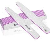 TWIREY 10PCS Professional 100/180 Double Sided Nail Filer/Emery Board/Buffer/Polisher, Reusable Hard File Washable Manicure Pedicure Tool For Home n Salon
