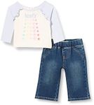 Levi's Baby Girls' Lvg Ruffle Top & Wide Denim SE 1ef604 2-Piece Set, Halogen Blue, 24 Months