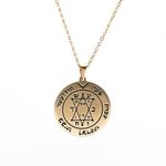 Second Pentacle of Jupiter Pendant for Men and Women of Key of Solomon Seal Wicca Necklaces Stainless Steel Kabbalah Pagan Amulet Protection Charm Jewelry Gifts, 0.98 *1.06inch, Stainless Steel, No Gemstone