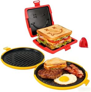 SIRUOO Microwave grill pan and Microwave grilled cheese maker set