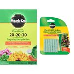 Miracle-Gro Water Soluble Plant Food 20-20-20 Green + Miracle-Gro Indoor Plant Food Spikes Tray (24 Spikes)