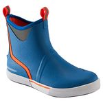 BASSDASH Men’s 6" Waterproof Deck Boots with Breathable Lining Anti-slip Neoprene Rubber Ankle Rain Boots for Fishing Boating, Blue, 9