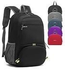 MRPLUM 25L-30L Rucksack Foldable Ultralight Packable Backpack, Unisex Durable Handy Daypack for Travel & Outdoor Sports Durable & Waterproof (Black)