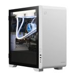 GAMDIAS White M-ATX Computer Case w/Tempered Glass, Metal Exterior Desktop PC Case Support 280mm AIO/Radiator, 5x120mm Case Fans (1x 120mm Built-in), 350mm GPU/VGA, USB3.0X 2, 165mm CPU Cooler