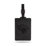 Rico Industries NFL Jacksonville Jaguars Black Laser Engraved Ultra Suede Luggage Tag - Includes ID Card