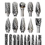 20PCS 1/8Inch Carving Bits for Wood Shank Double Cut Compatible with Dremel Drill Dit Sets Accessories