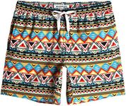 maamgic Mens 7" Stretch Swim Trunks Quick Dry Mesh Lining Swimwear Bathing Suits Funny Small