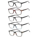 5 Pack Reading Glasses Men Women Spring Hinge Comfortable Glasses for Reading (Mix Color, 2.00, multiplier_x)