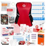 72HRS Essential Emergency Preparedness Kits - 3 Day Survival Backpack or Bug Out Bags for Earthquake, Hurricane, Tornado, Flood, Tsunami, Wildfire, Bad Weather, Nuclear Disaster (Red 2 Person)
