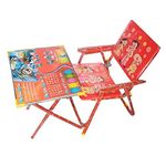 GRAZIA STEELART Kids Durable Wooden Folding Study Table Chair Set (2-8 Years) - Polo-Made in India