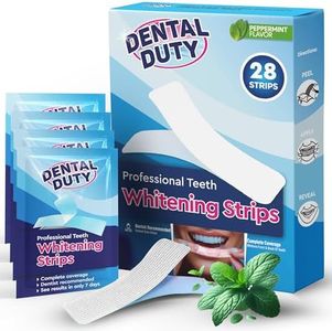 28 Strips Dental Duty Sensitive Teeth Whitening Strips – Professional Vegan Stain Remover White Strips for Sensitive Teeth for Coffee & Tea Stains – Get A Lighter Shade After One Application