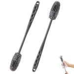 Eastrise Silicone Bottle Brush,Long Handle Soft Baby Bottle Cleaner Brush for Cleaning Bottles Glass Cup Thermoses Vase,Water Bottle Cleaning Brush,Suitable for Kitchen Bottles Coffee Cup(2PCS/Grey)