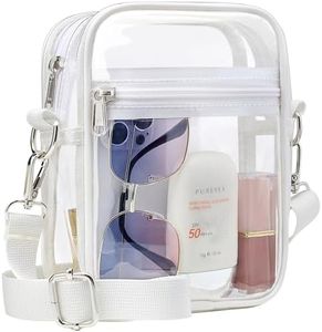 PACKISM Clear Purses for Women Stadium - Clear Bag Stadium Approved Crossbody Bag Adjustable Shoulder Strap for Concerts Sports Festivals Events Game Day, White