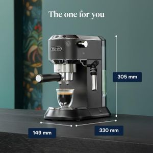 DeLonghi Dedica Espresso Machine – Black Compact Coffee Maker
