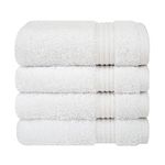 Cotton Paradise Washcloths for Bathroom, 13 x 13 Inch 100% Turkish Cotton Towels Soft Absorbent Luxury Washcloths, Small Hand Face Towels, White Washcloths