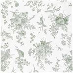 100 Floral Cocktail Napkins Sage Gr