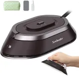 Newbealer Travel Iron with Dual Voltage - 120V/220V Mini Dry Iron for Clothes (No Steam), Non-Stick Ceramic Soleplate, 302℉ Heat Press Machine for Quilting & Sewing, 0.95lbs Lightly (Brown)