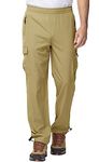 YSENTO Mens Quick Dry Walking Hiking Trousers Outdoor Lightweight Breathable Trekking Work Trousers with Zip Pockets(Khaki,M)