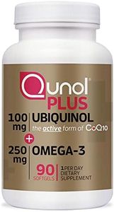 Qunol Plus Ubiquinol CoQ10 100mg with Omega 3 Fish Oil 250mg, Extra Strength Antioxidant Supplement, 90 Count