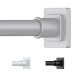 UIOSANRT Silver Shower Curtain Rod 31-55 Inches Non-Slip Shower Rod Tension Mounted No Drill Shower Curtain Rods Spring Tension Rod Adjustable Tension Curtain Rod for Windows Bathroom